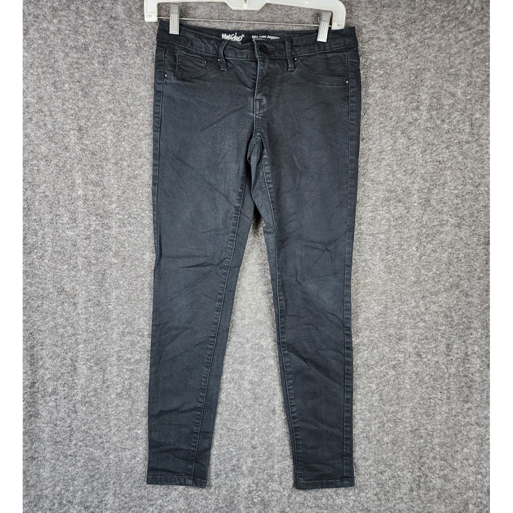 Mossimo Jeggings Women 0/25 Black Mid Rise Super Stretch Skinny Denim Pants